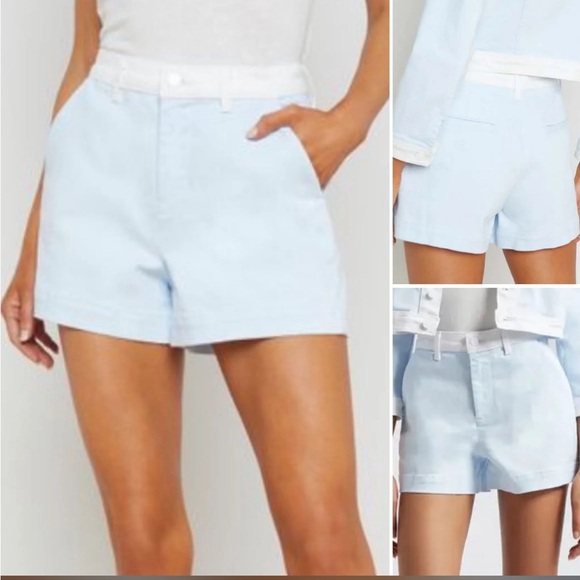 New L’agence Jameson High Rise Short Ice Water White Blue size 28 - Picture 1 of 2